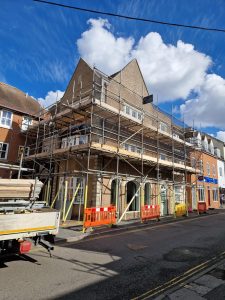 Scaffold platform for construction work